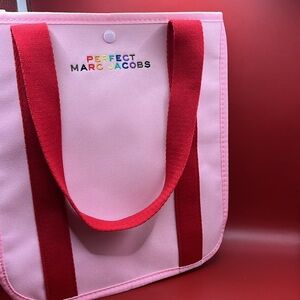 New Mark Jacobs Perfect Pink Red and Rainbow Logo Tote